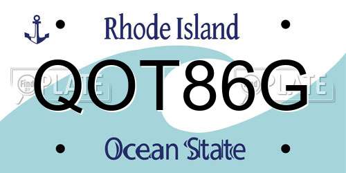 QOT86G Rhode Island License Plate