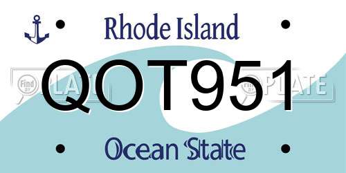 QOT951 Rhode Island License Plate