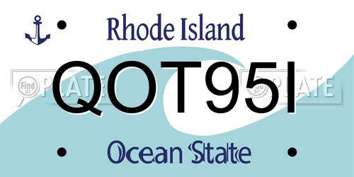 QOT95I Rhode Island License Plate