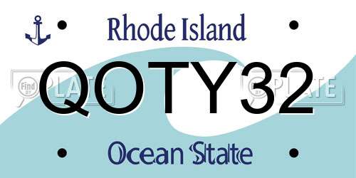 QOTY32 Rhode Island License Plate