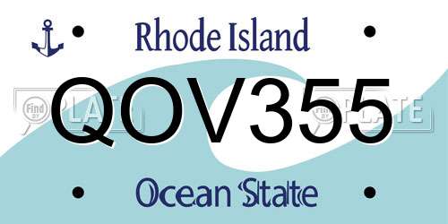 QOV355 Rhode Island License Plate