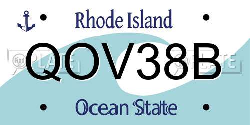 QOV38B Rhode Island License Plate