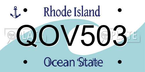 QOV503 Rhode Island License Plate