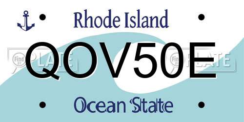 QOV50E Rhode Island License Plate