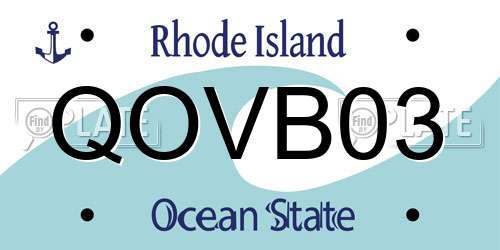 QOVB03 Rhode Island License Plate