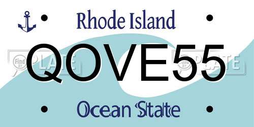 QOVE55 Rhode Island License Plate