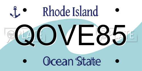 QOVE85 Rhode Island License Plate