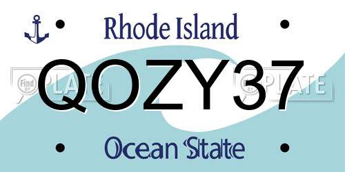 QOZY37 Rhode Island License Plate