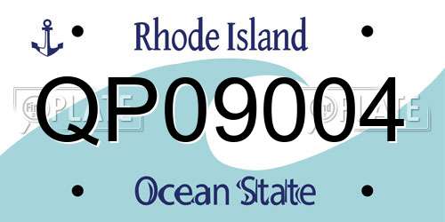 QP09004 Rhode Island License Plate