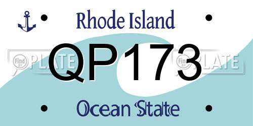 QP173 Rhode Island License Plate