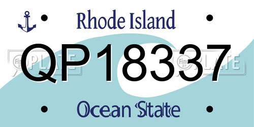 QP18337 Rhode Island License Plate