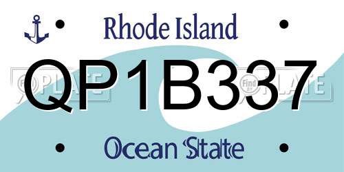 QP1B337 Rhode Island License Plate