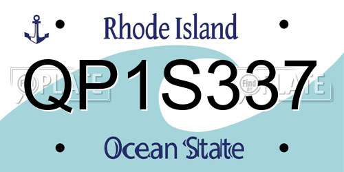 QP1S337 Rhode Island License Plate