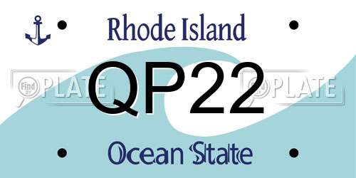 QP22 Rhode Island License Plate