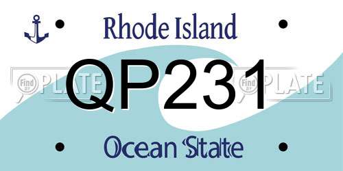QP231 Rhode Island License Plate