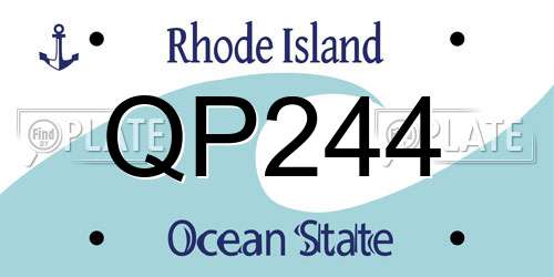 QP244 Rhode Island License Plate