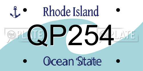 QP254 Rhode Island License Plate
