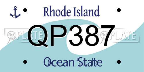 QP387 Rhode Island License Plate