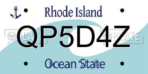 QP5D4Z Rhode Island License Plate