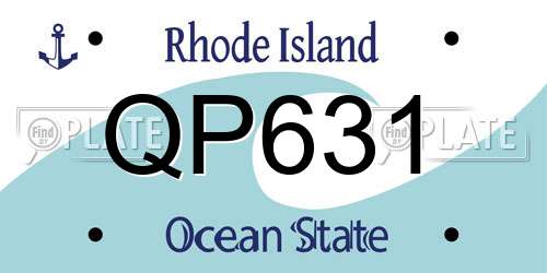 QP631 Rhode Island License Plate