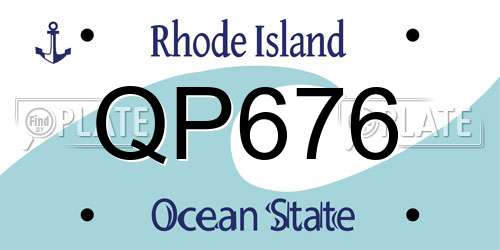 QP676 Rhode Island License Plate