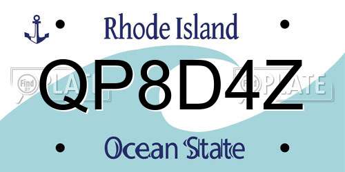 QP8D4Z Rhode Island License Plate