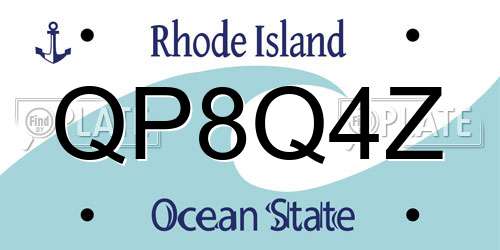 QP8Q4Z Rhode Island License Plate