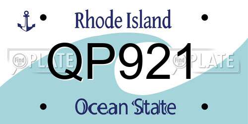 QP921 Rhode Island License Plate