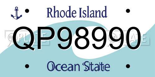 QP98990 Rhode Island License Plate