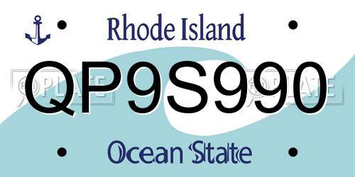 QP9S990 Rhode Island License Plate