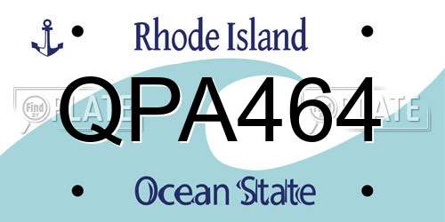 QPA464 Rhode Island License Plate