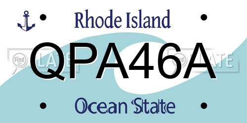 QPA46A Rhode Island License Plate