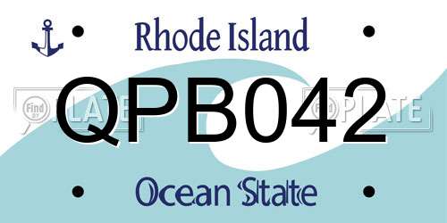 QPB042 Rhode Island License Plate