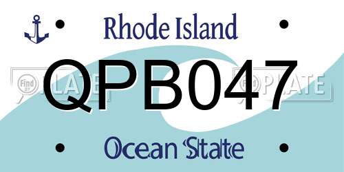 QPB047 Rhode Island License Plate