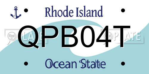 QPB04T Rhode Island License Plate