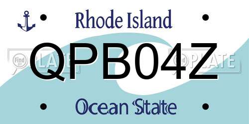 QPB04Z Rhode Island License Plate