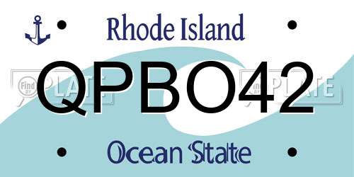 QPBO42 Rhode Island License Plate