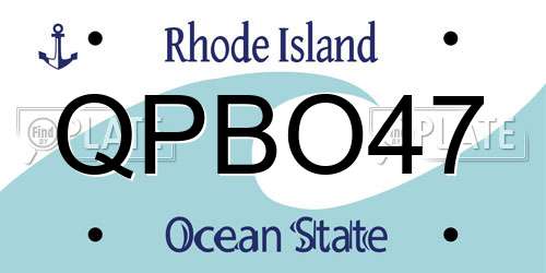 QPBO47 Rhode Island License Plate