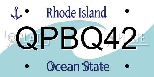 QPBQ42 Rhode Island License Plate