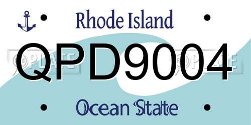QPD9004 Rhode Island License Plate