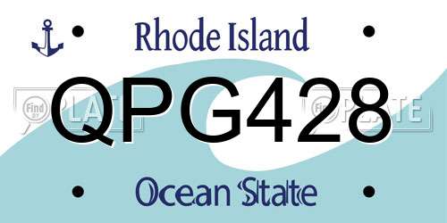 QPG428 Rhode Island License Plate
