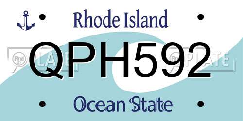 QPH592 Rhode Island License Plate