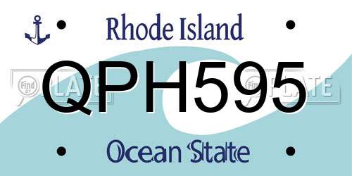 QPH595 Rhode Island License Plate