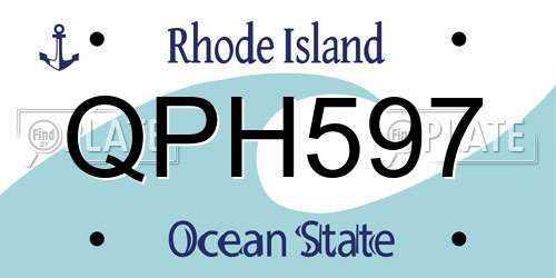 QPH597 Rhode Island License Plate