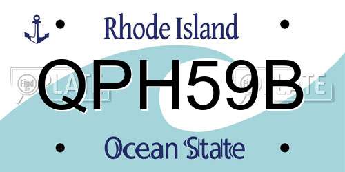 QPH59B Rhode Island License Plate