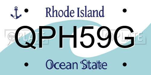 QPH59G Rhode Island License Plate