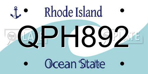 QPH892 Rhode Island License Plate