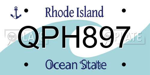 QPH897 Rhode Island License Plate