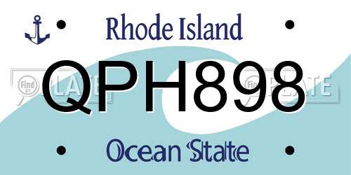 QPH898 Rhode Island License Plate