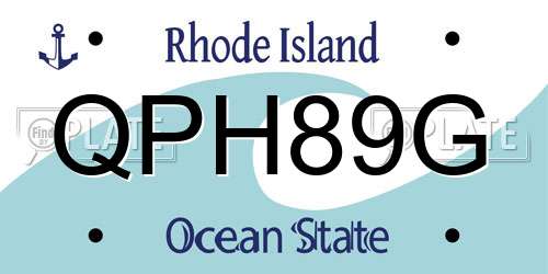 QPH89G Rhode Island License Plate